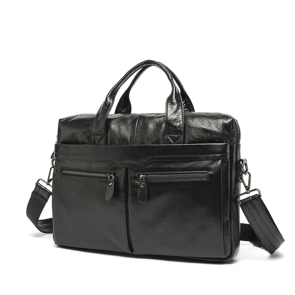 Genuine Leather Laptop Bag, Top Grain Leather Messenger, Men's Leather Briefcase