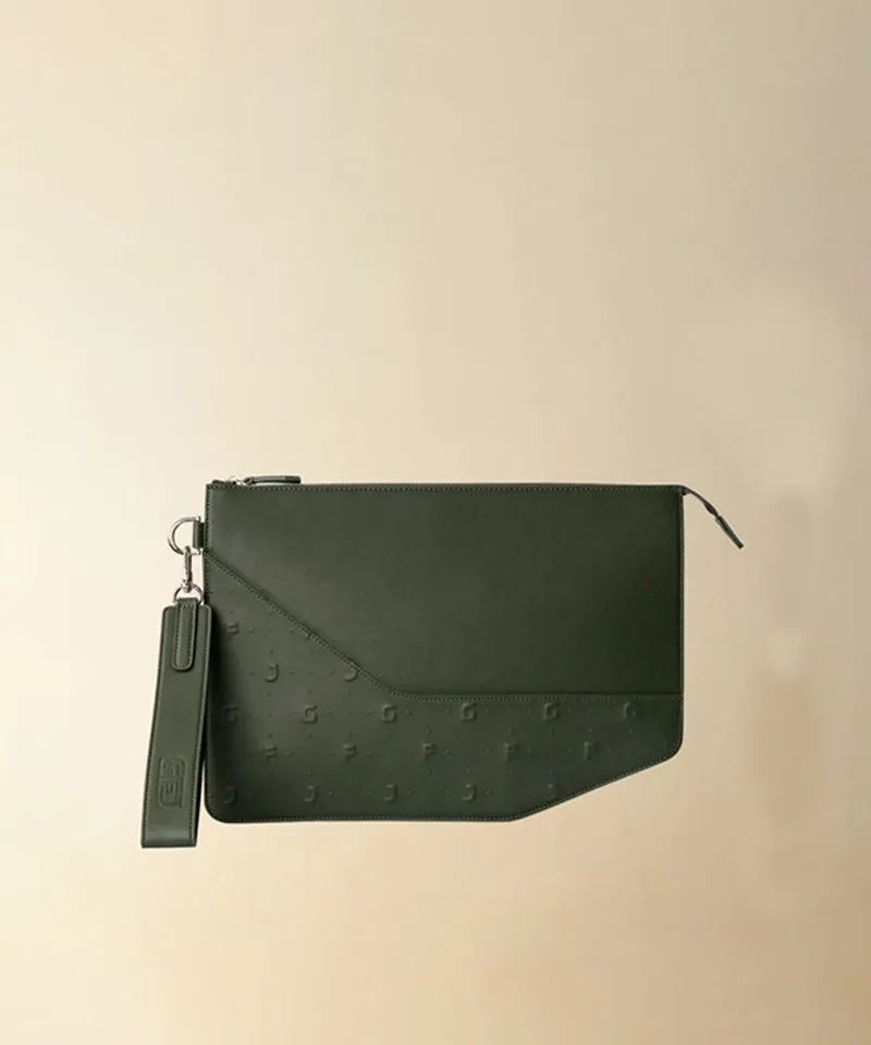 GFJ Golf Men's Glam Embo Clutch - Khaki
