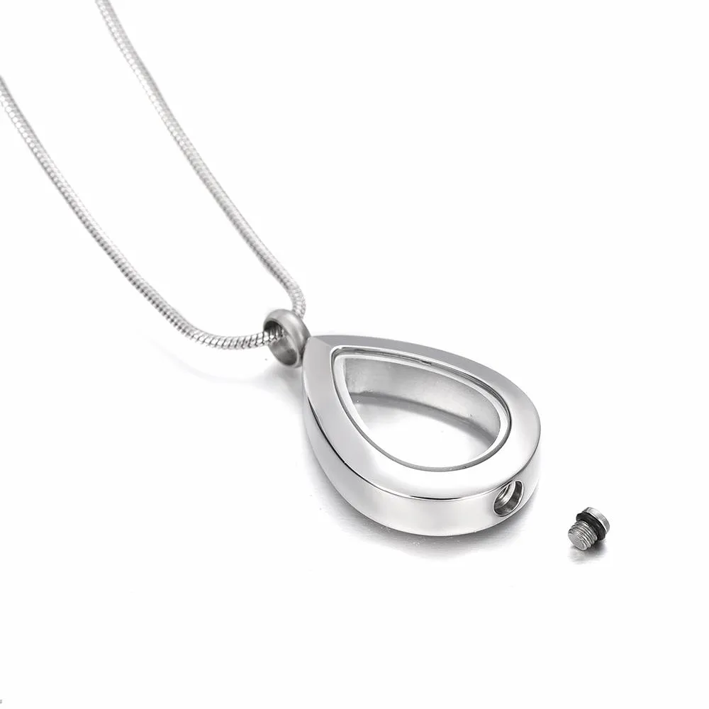 Glass Teardrop Cremation Jewelry
