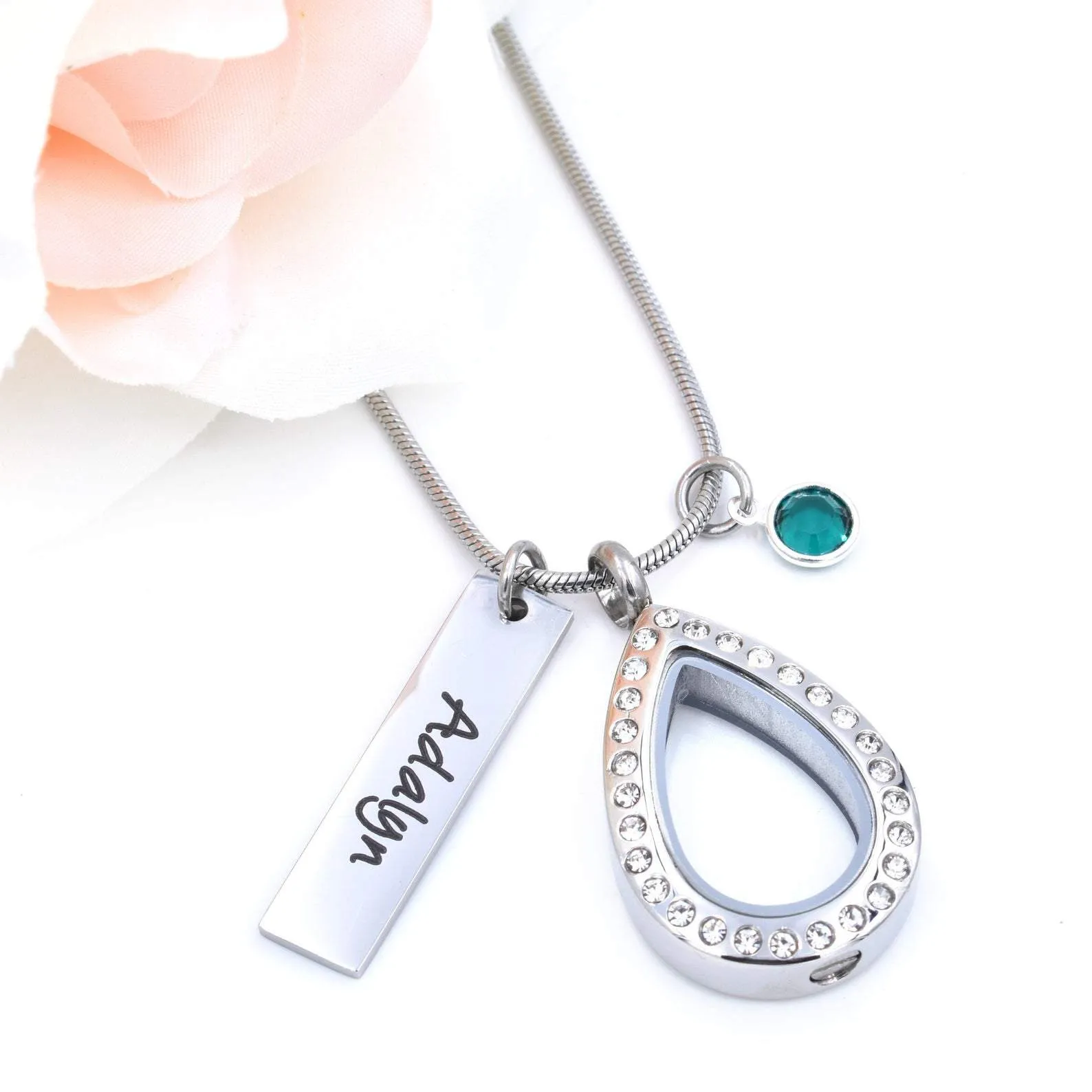 Glass Teardrop Cremation Jewelry