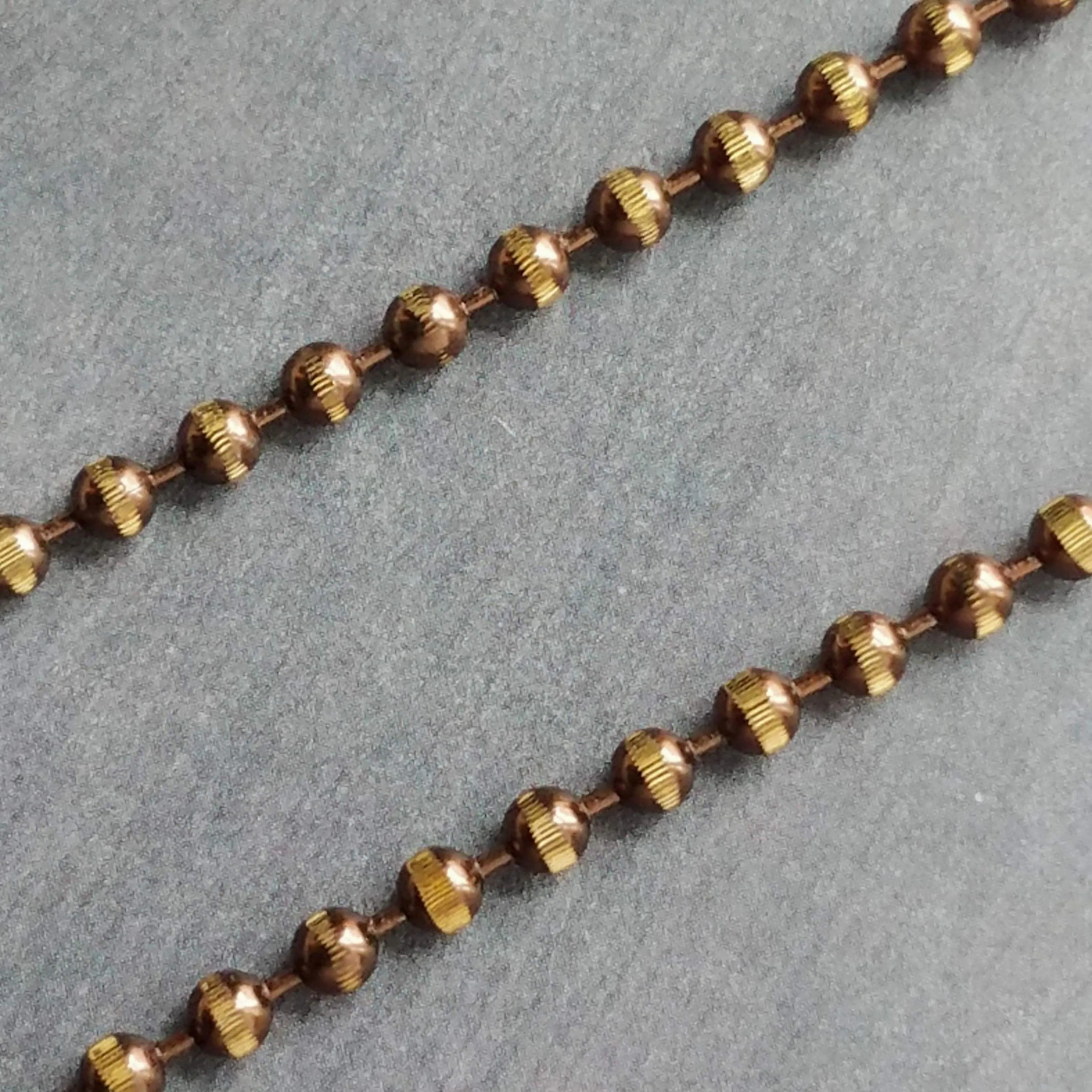 Gold Ball Chain, tiny toggle clasp, front clasp necklace, bronze ball chain, facet cut ball chain, small toggle necklace, large ball, brown