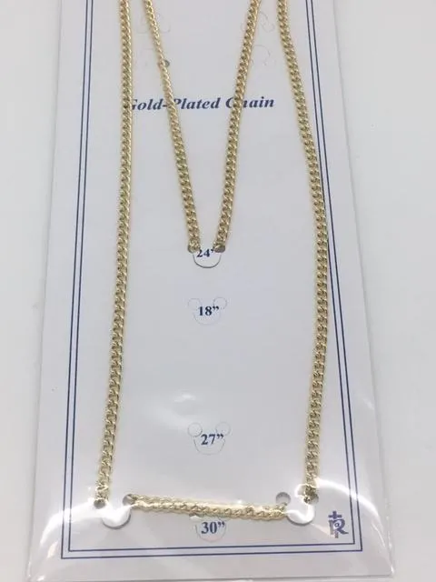 Gold Plated Chain Carded (24")