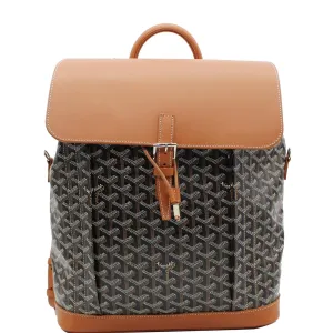 GOYARD Alpin MM Goyardine Canvas Leather Backpack Bag Tan