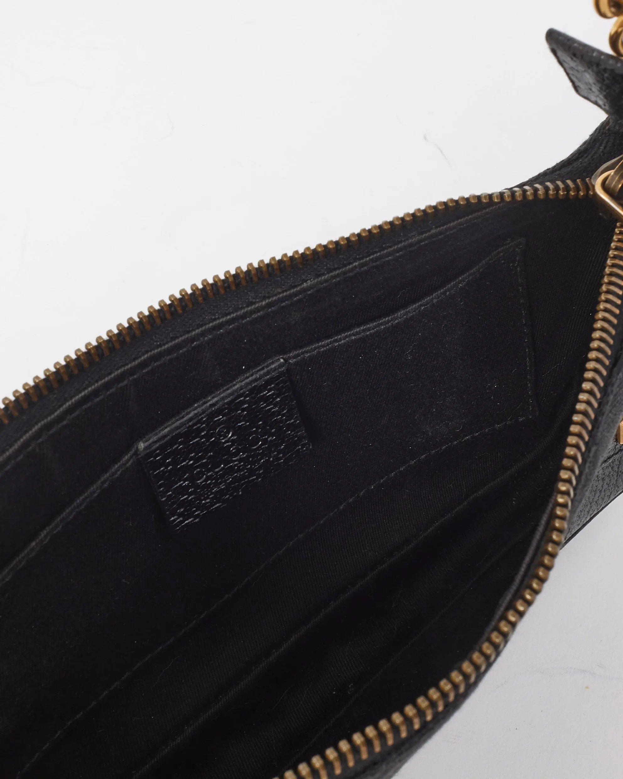 Gucci Black Canvas & Gold Chain Shoulder Bag