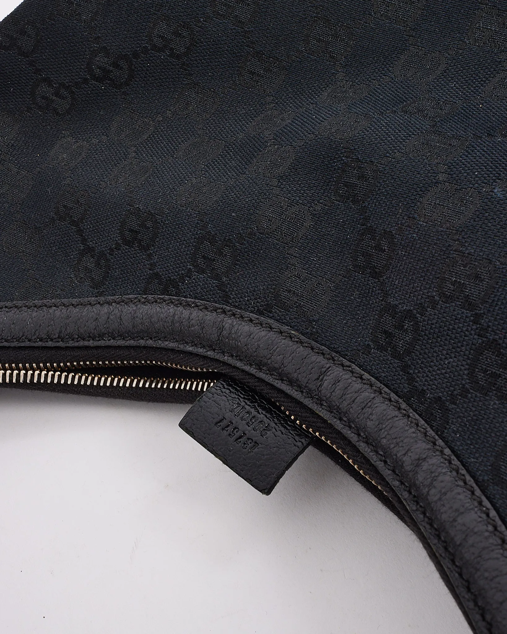 Gucci Black Canvas Guccissima Bamboo Shoulder Bag