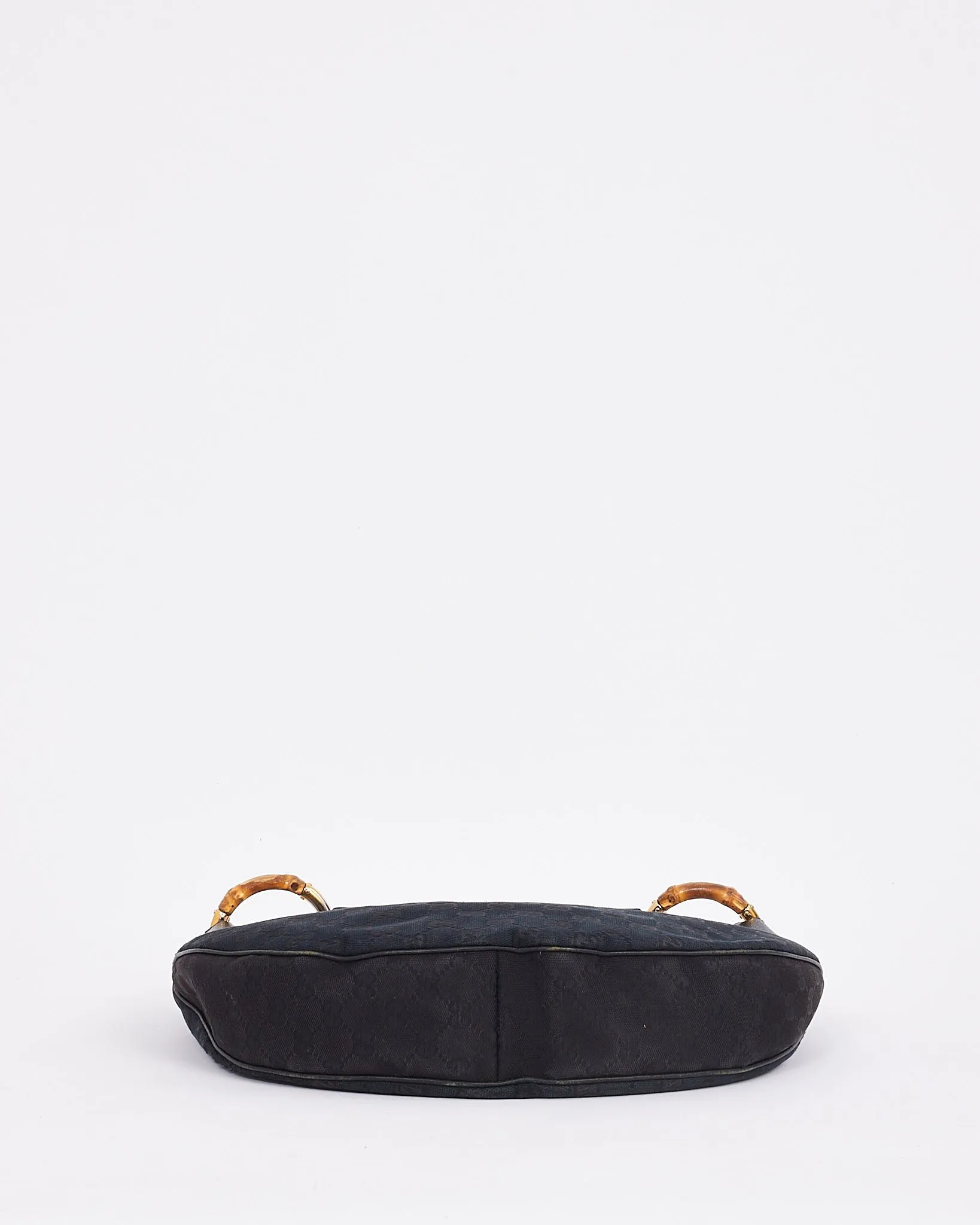 Gucci Black Canvas Guccissima Bamboo Shoulder Bag