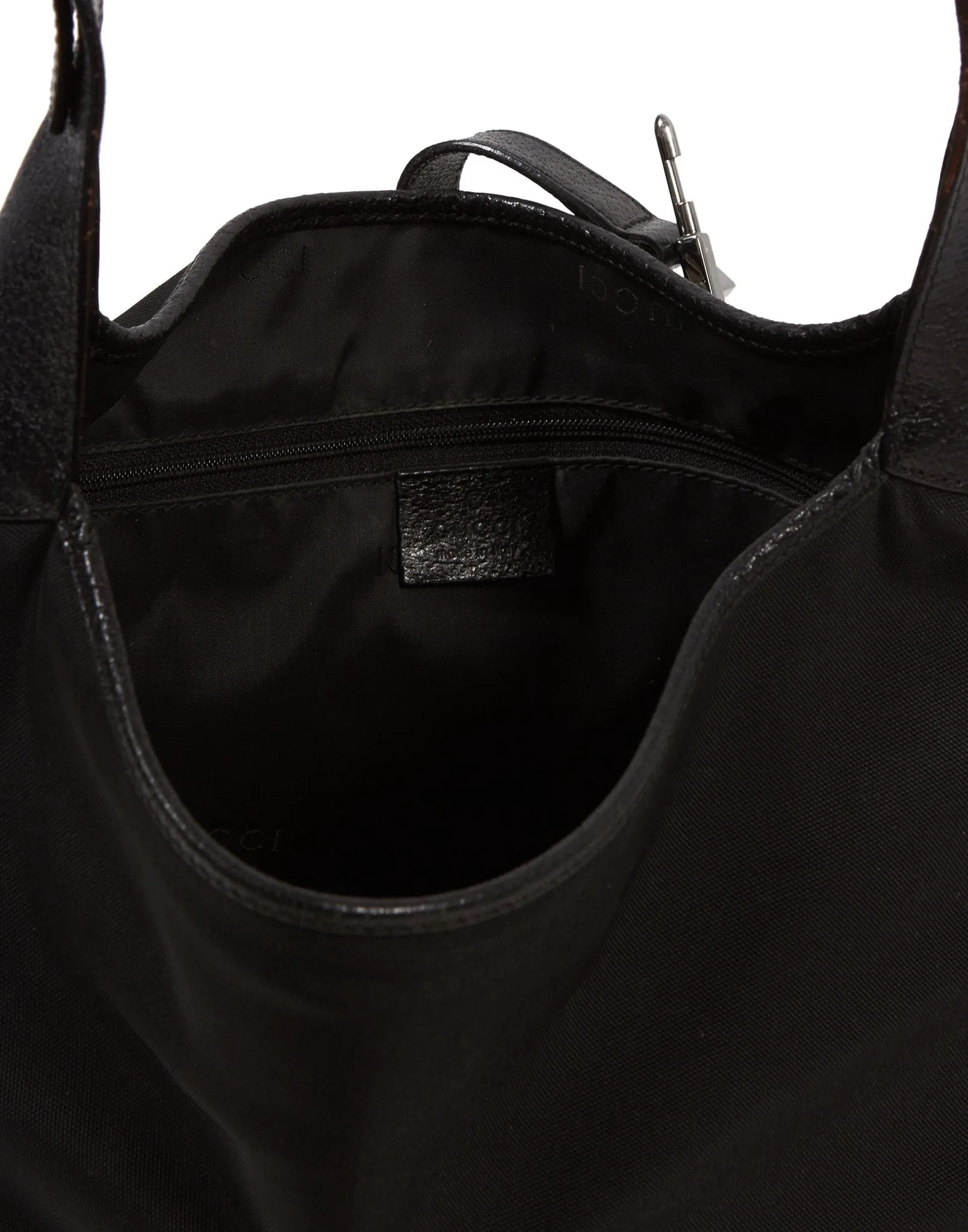 Gucci Black Canvas Jackie Hobo Shoulder Bag