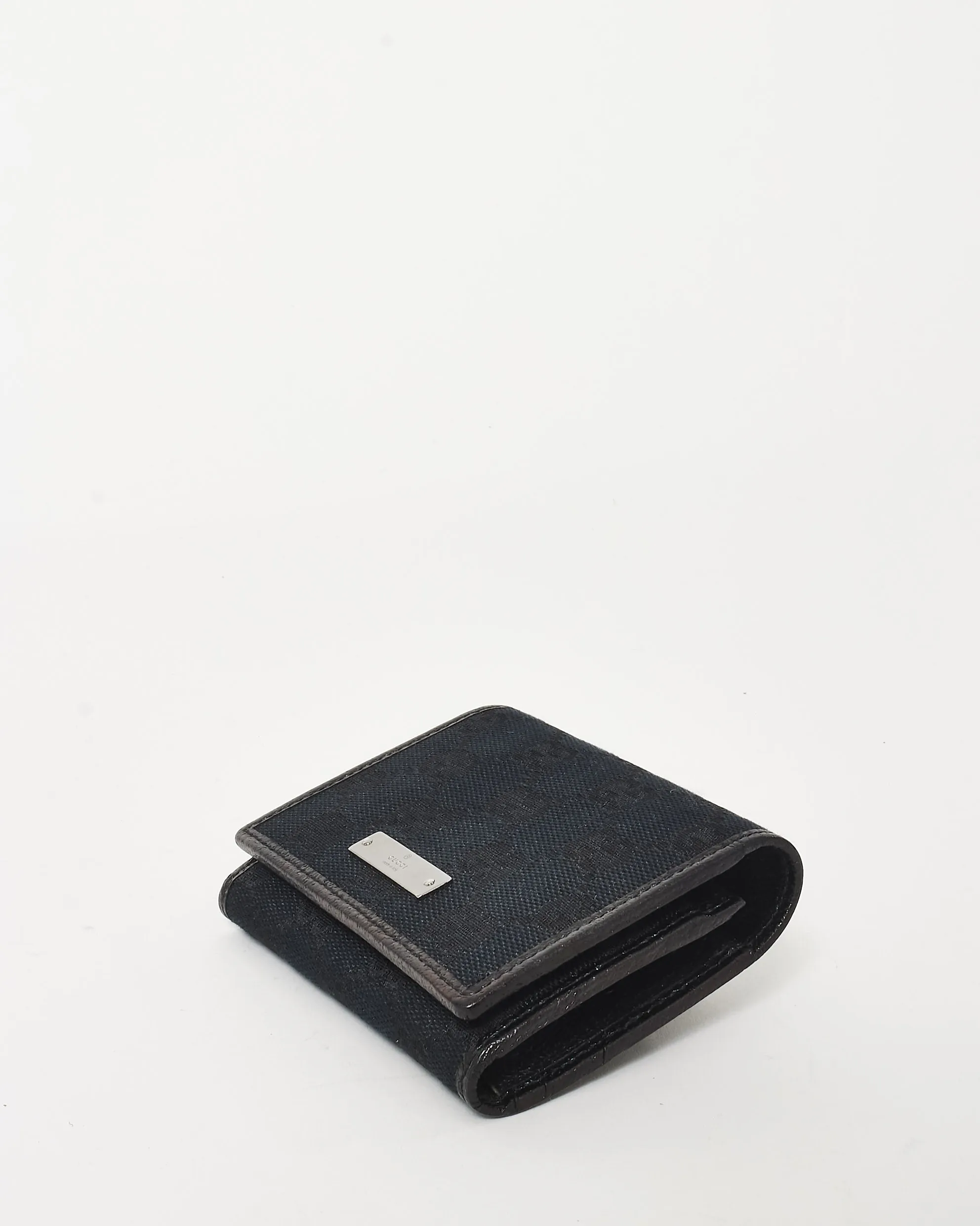 Gucci Black Monogram Canvas Bi Fold Small Wallet