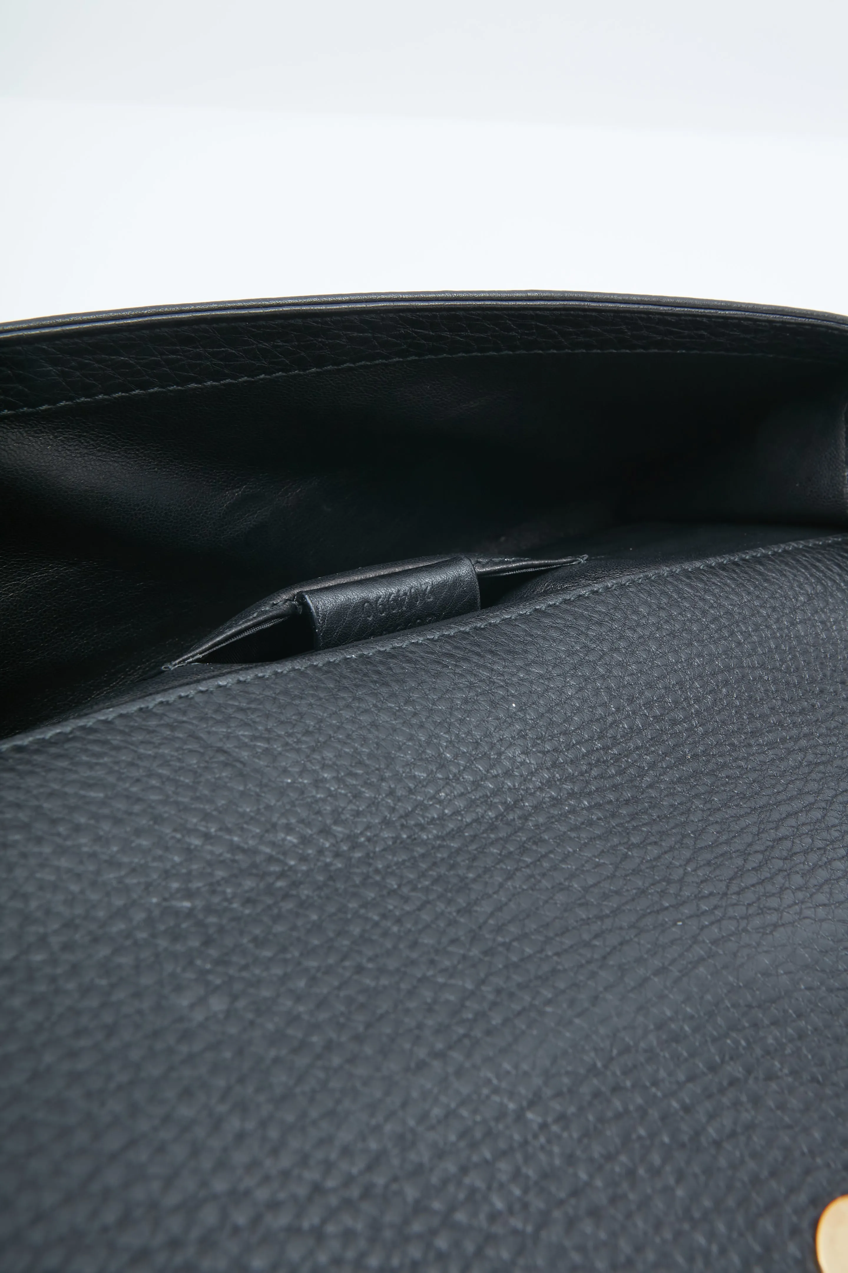 Gucci Black Pebbled Leather Romy Clutch