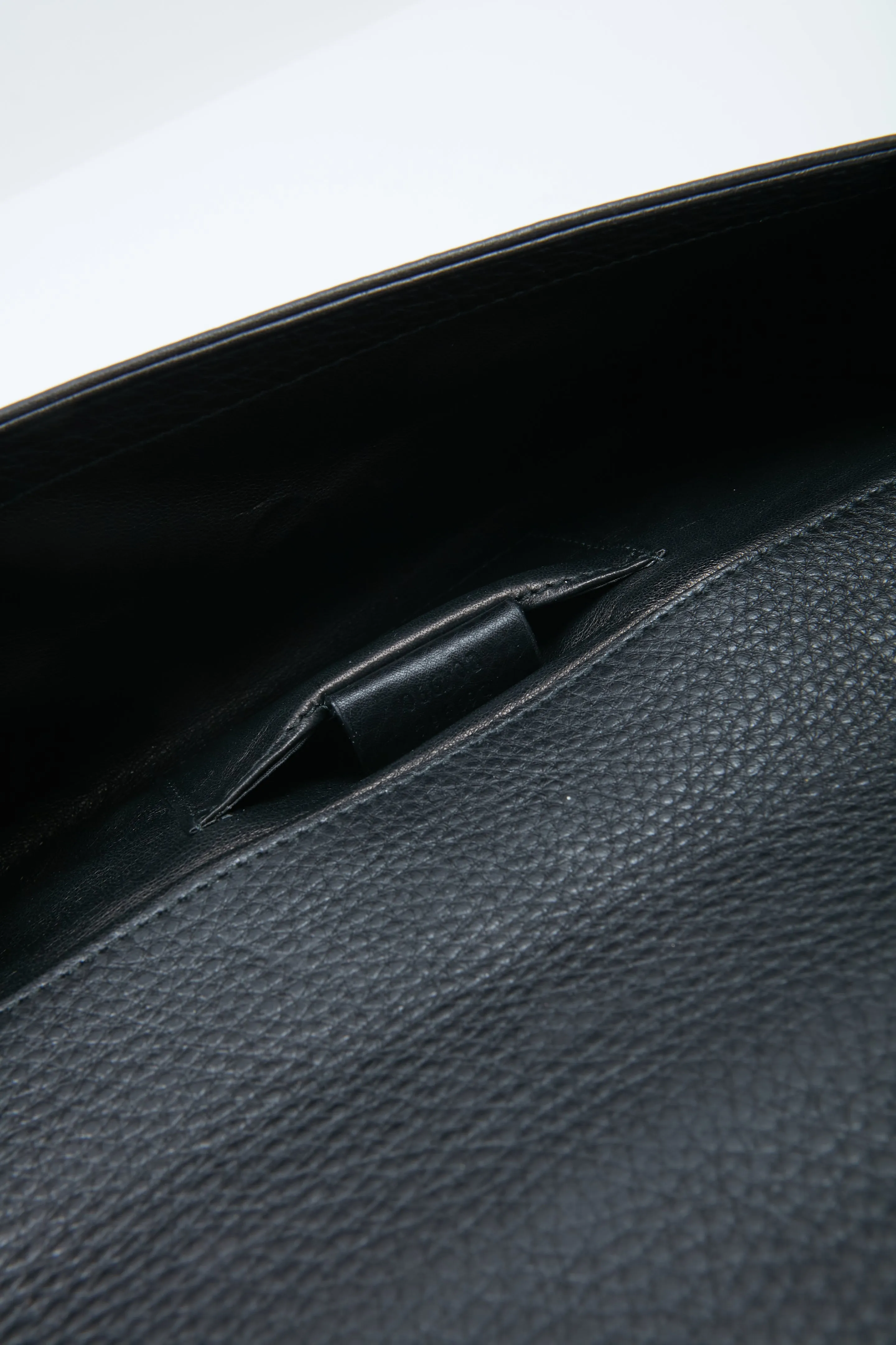 Gucci Black Pebbled Leather Romy Clutch