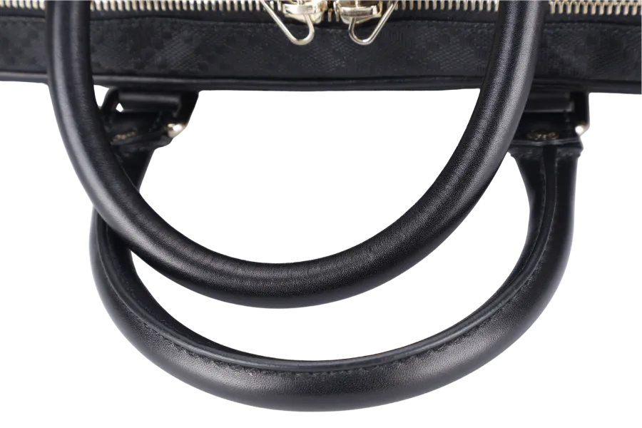 GUCCI DIAMANTE BRIEFCASE BLACK LEATHER 000926 WITH KEYS & LOCK AND DUST COVER