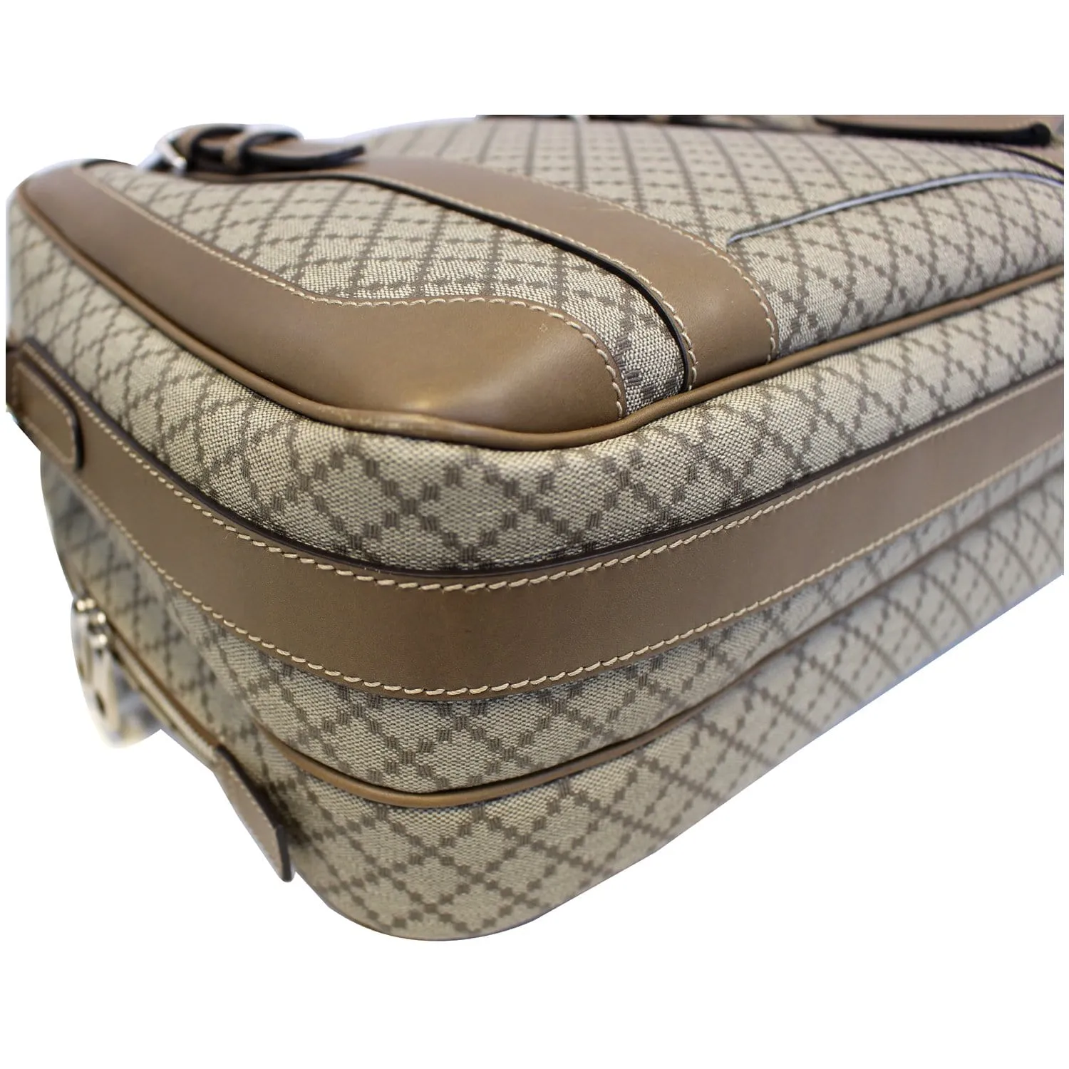 GUCCI Diamante Men's Briefcase Travel Bag Beige 296148