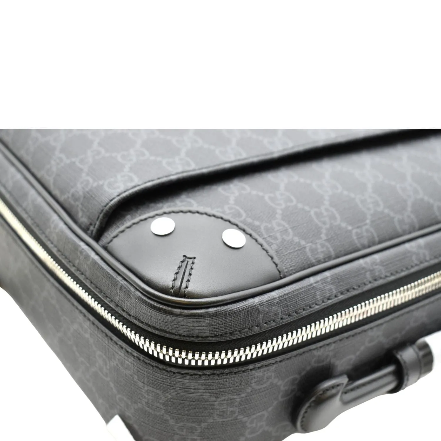 GUCCI GG Briefcase Supreme Canvas Backpack Bag Black 658543