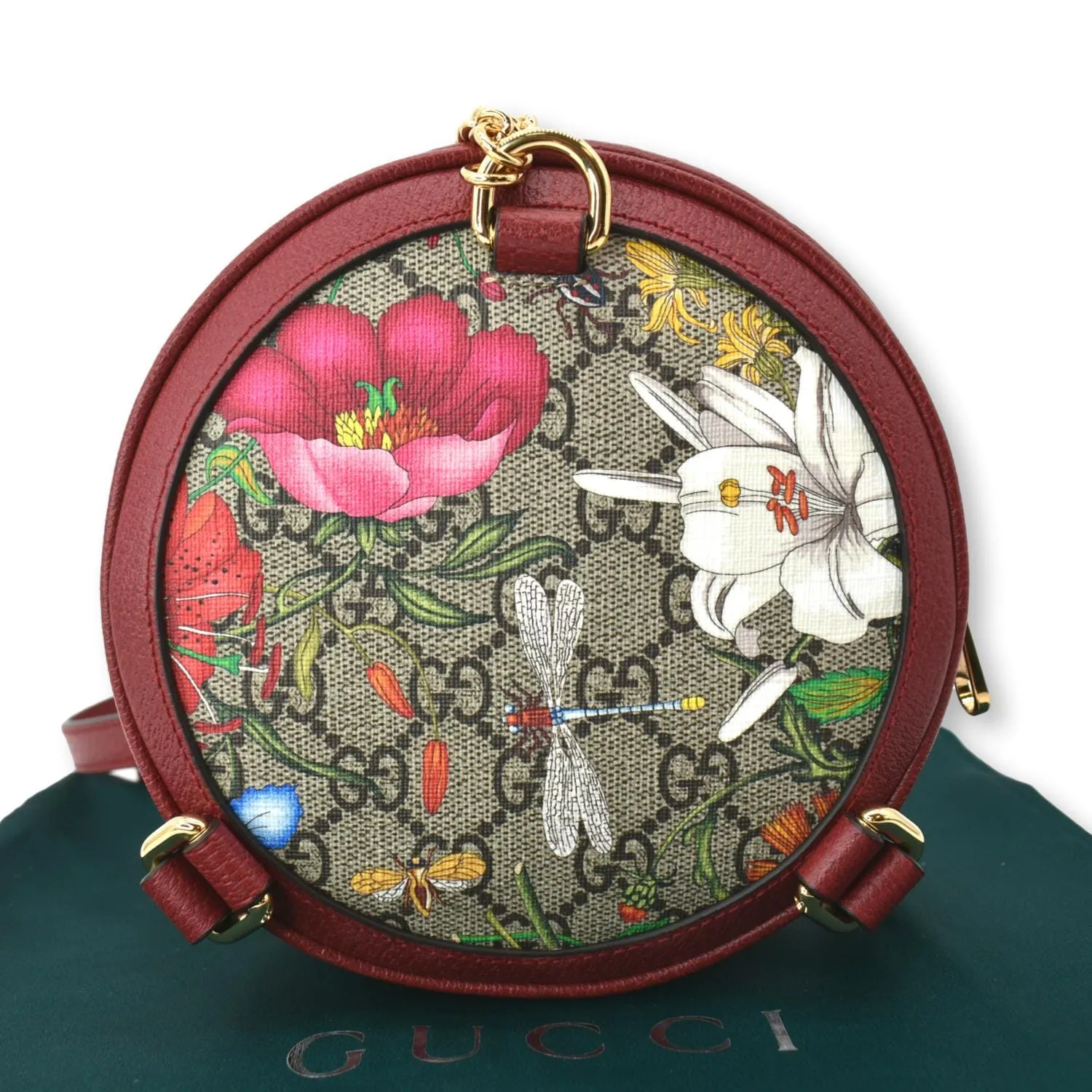 GUCCI Ophidia GG Floral Mini Supreme Backpack Bag Red 598661