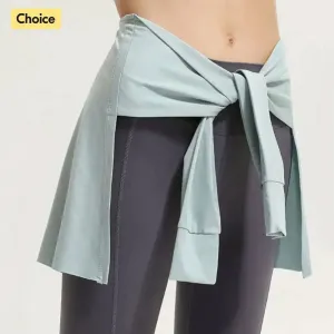 Gym Skirt - Wrap Covering Buttocks Workout Fitness Wear, Dance Ballet Skirts for Women, Sport Yoga Dress Short Thigh Cover Skirt