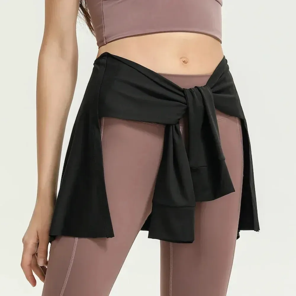 Gym Skirt - Wrap Covering Buttocks Workout Fitness Wear, Dance Ballet Skirts for Women, Sport Yoga Dress Short Thigh Cover Skirt