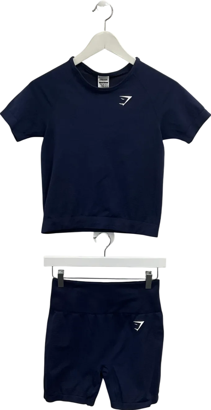 gymshark Blue Vital Seamless Shorts And Top UK L