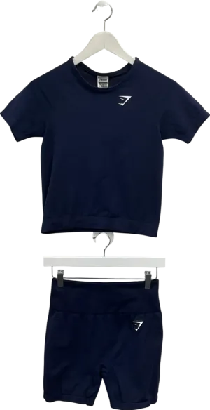 gymshark Blue Vital Seamless Shorts And Top UK L