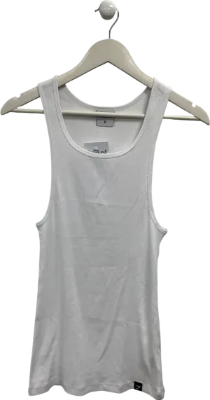 gymshark White Ribbed Tank Top UK M