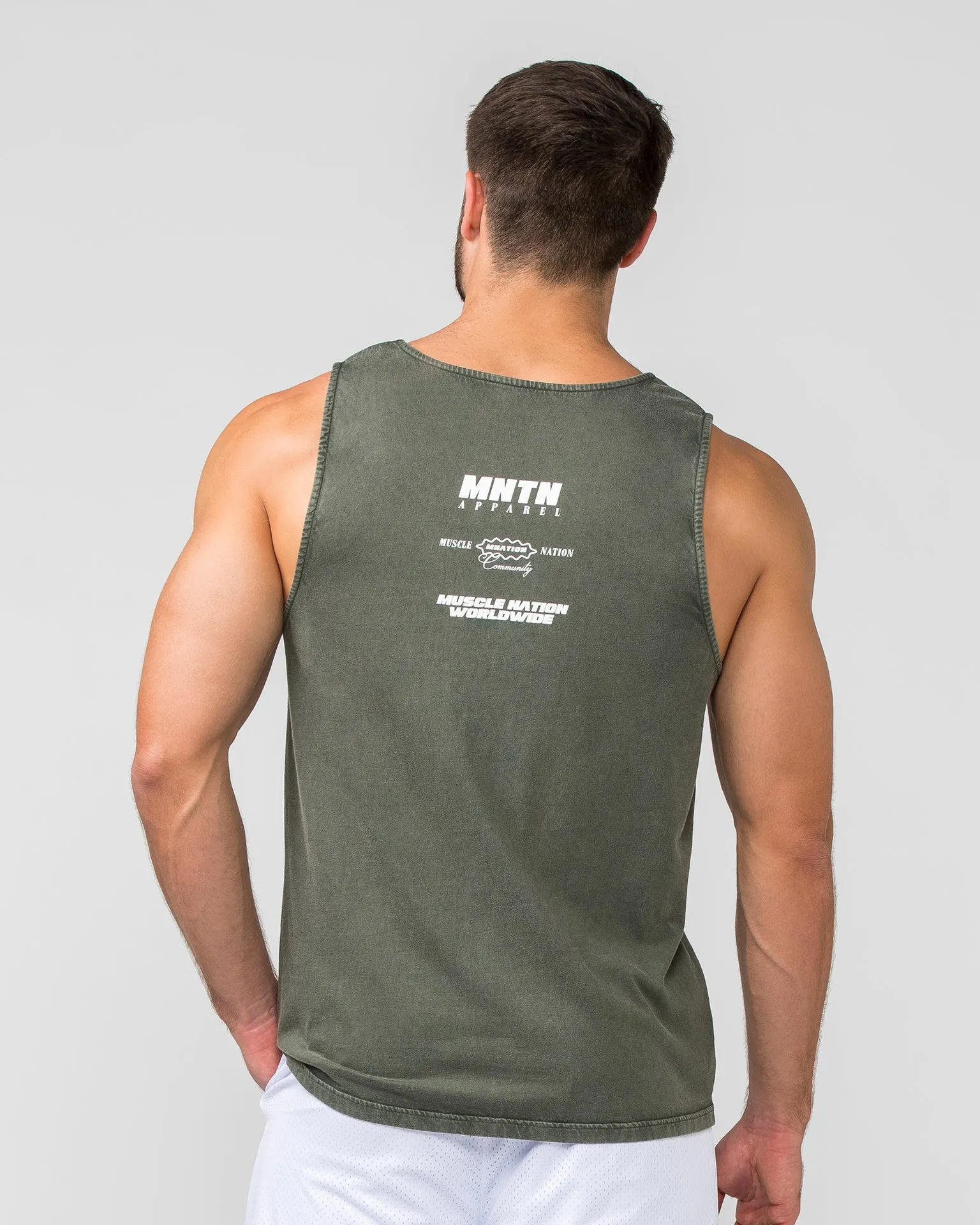 H-Back Represent Tank - Washed Dark Khaki