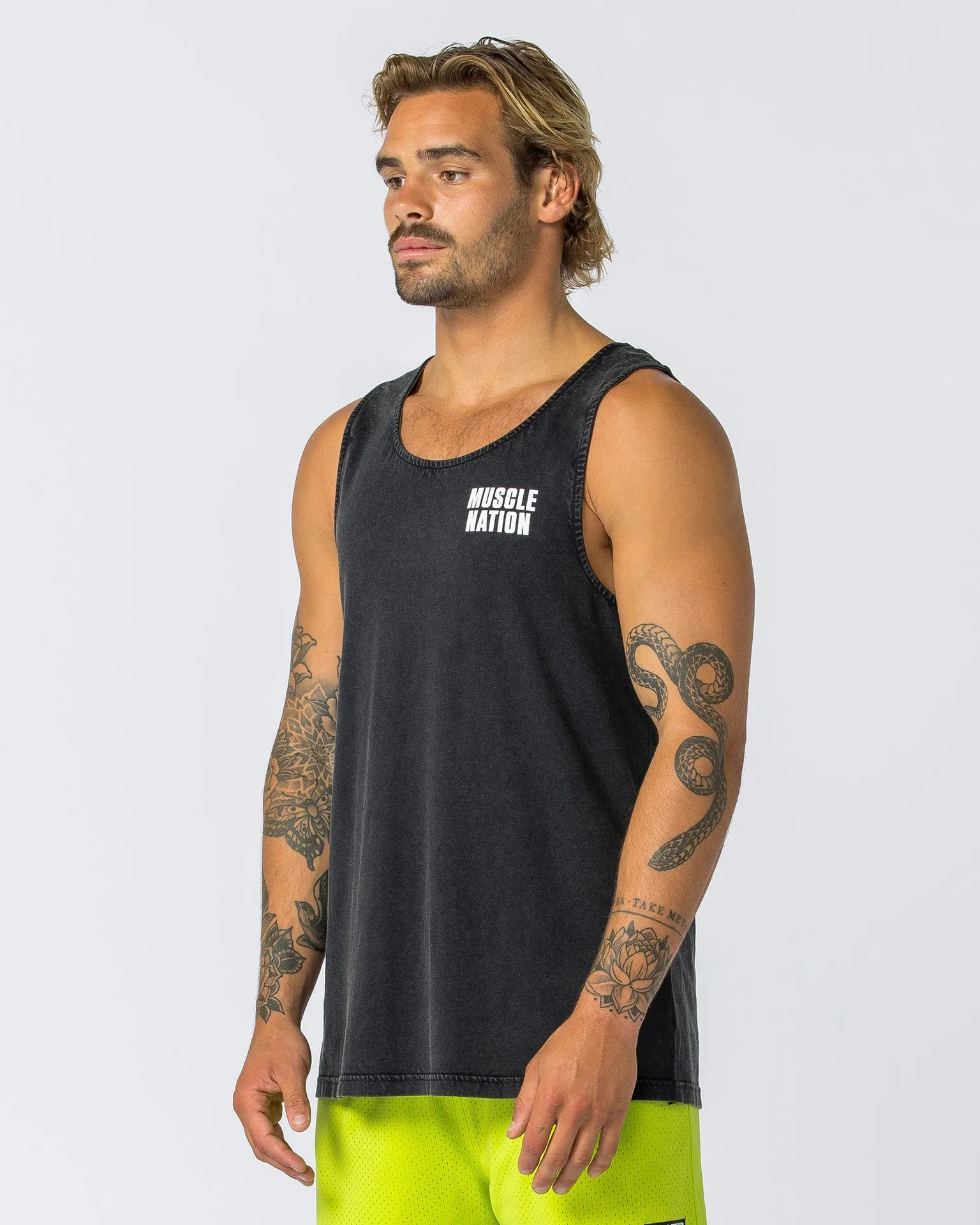 H Back Tank - Washed Black