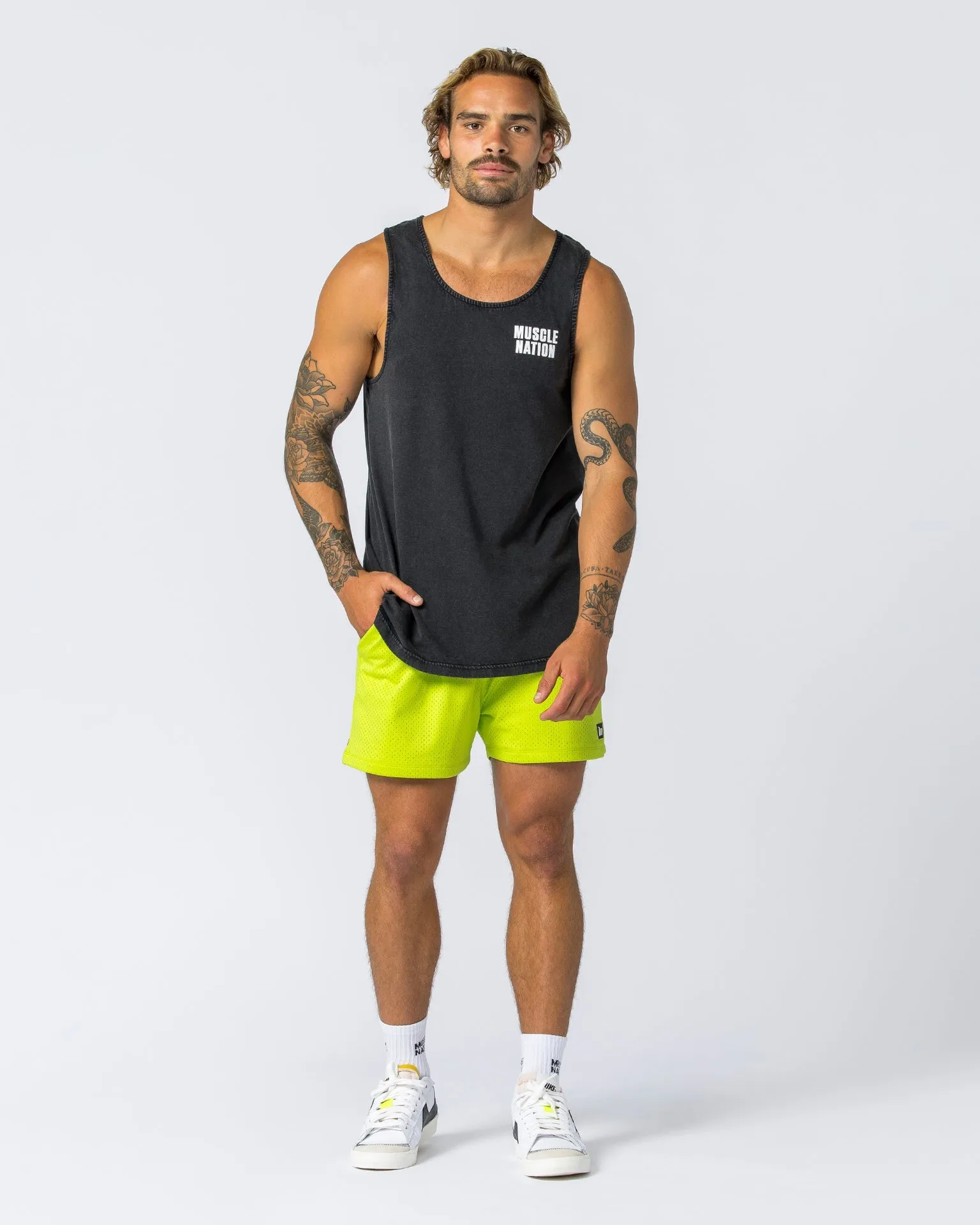 H Back Tank - Washed Black