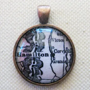 Hamilton Montana Vintage Map Pendant