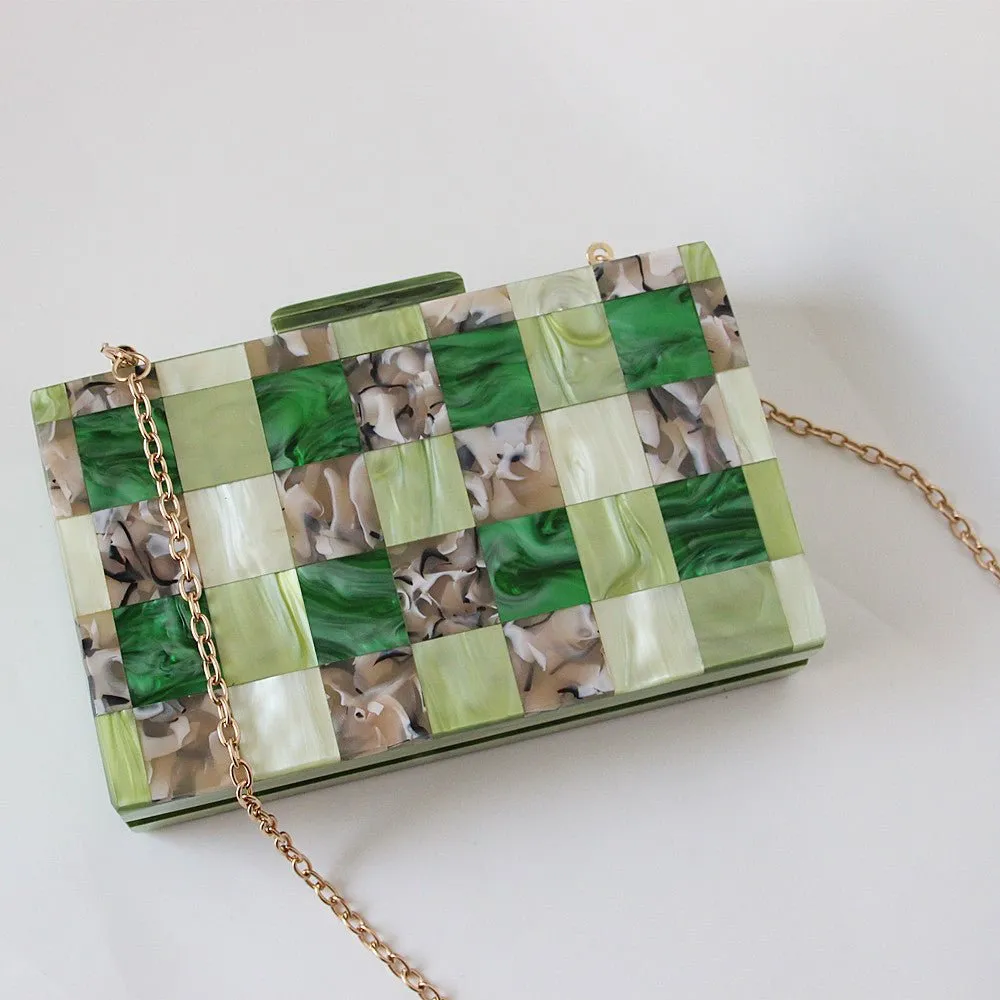 Handmade Acrylic Clutch Bag for Lady Evening Party Shoulder Handbags