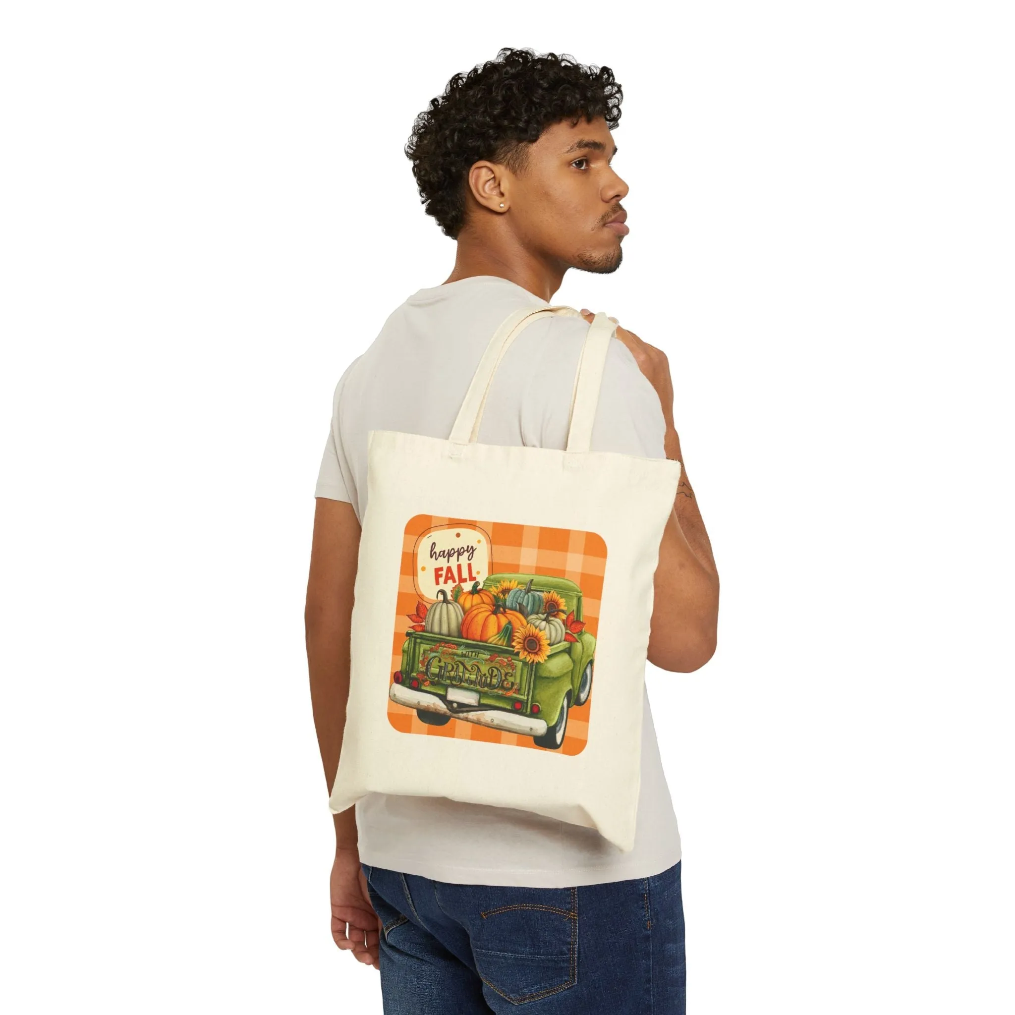 Happy Fall Cotton Canvas Tote Bag