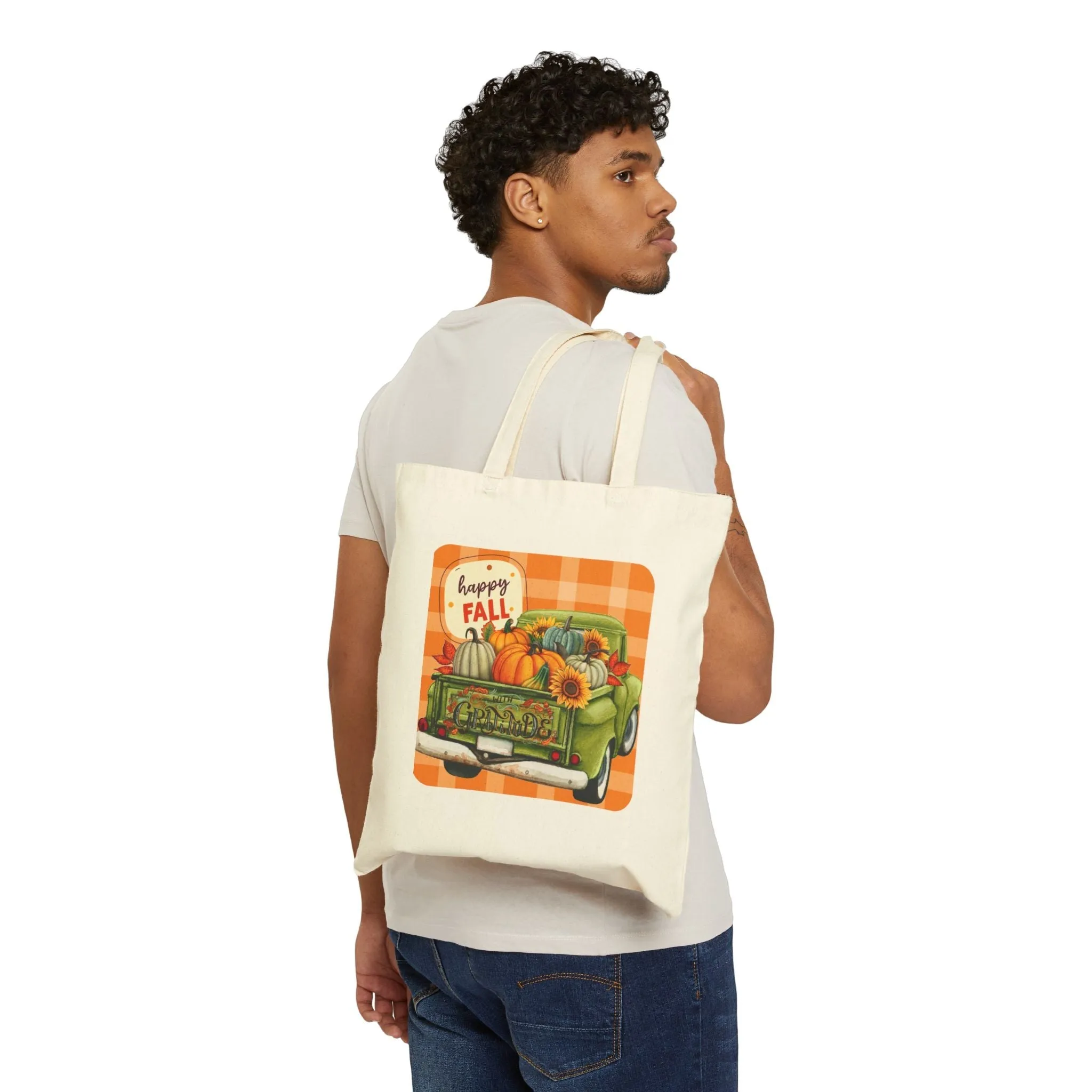 Happy Fall Cotton Canvas Tote Bag