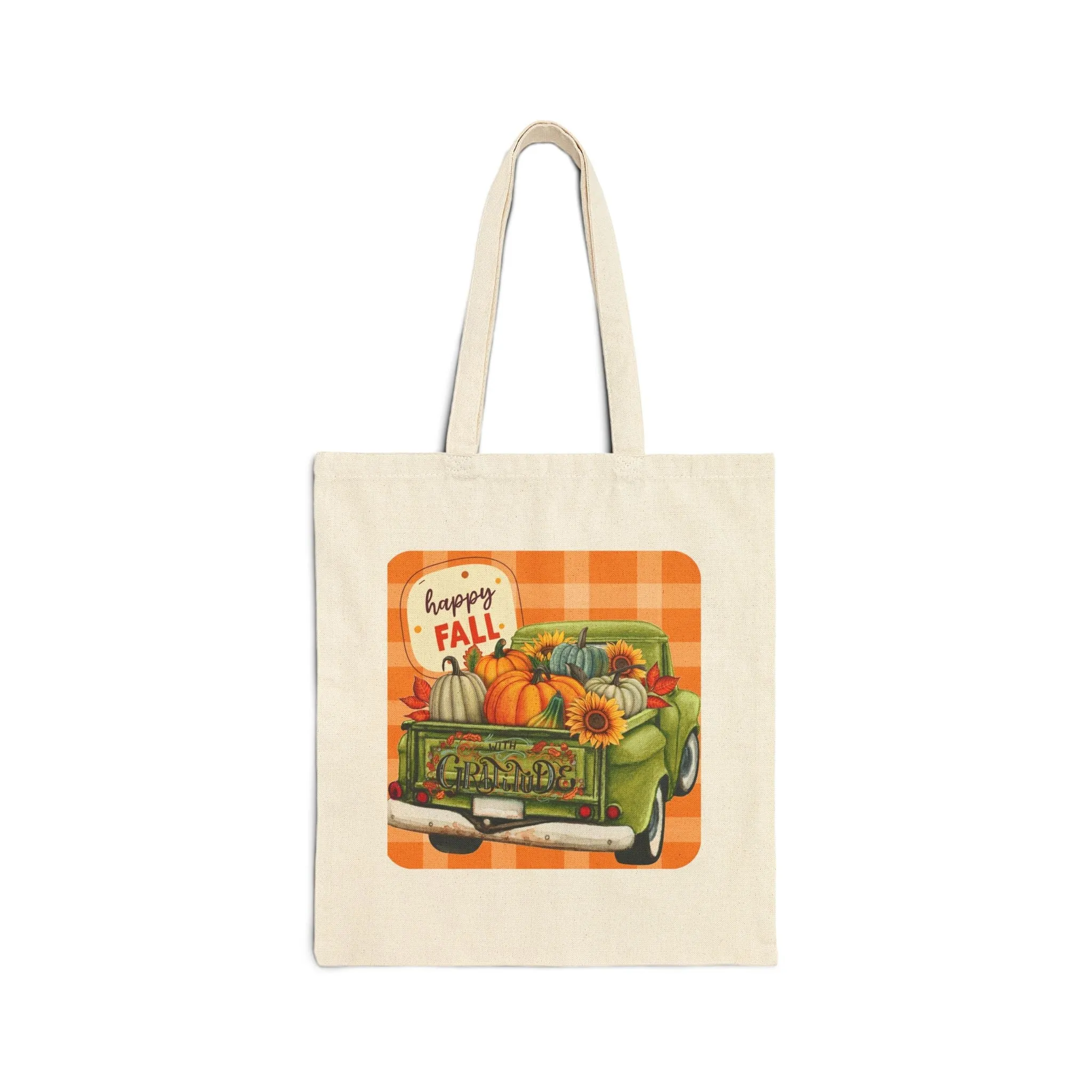 Happy Fall Cotton Canvas Tote Bag