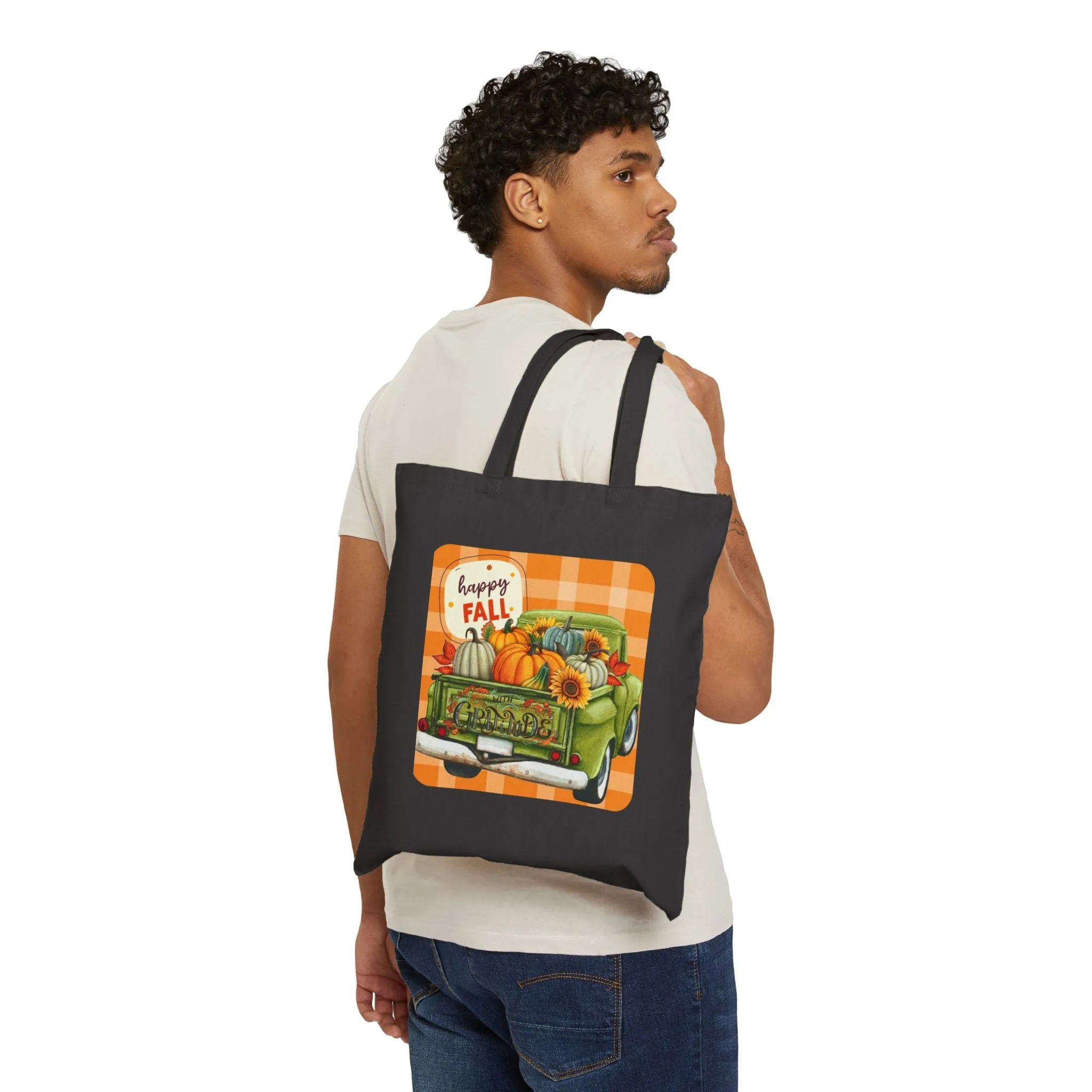 Happy Fall Cotton Canvas Tote Bag