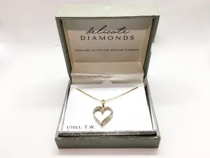 Heart Chain with Diamonds and Gold