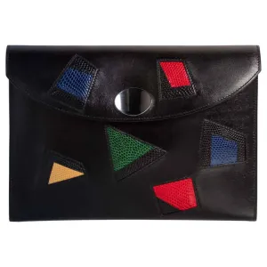 HERMES Leather Black Clutch | OS