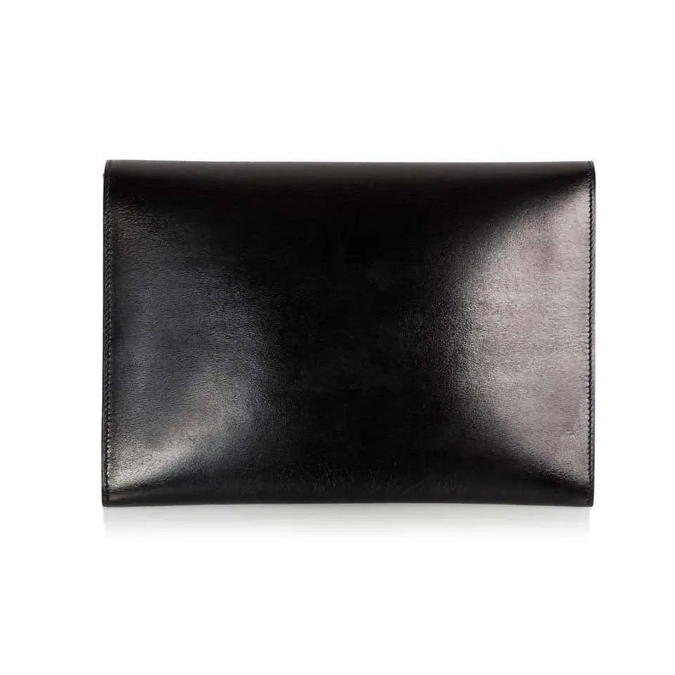 HERMES Leather Black Clutch | OS