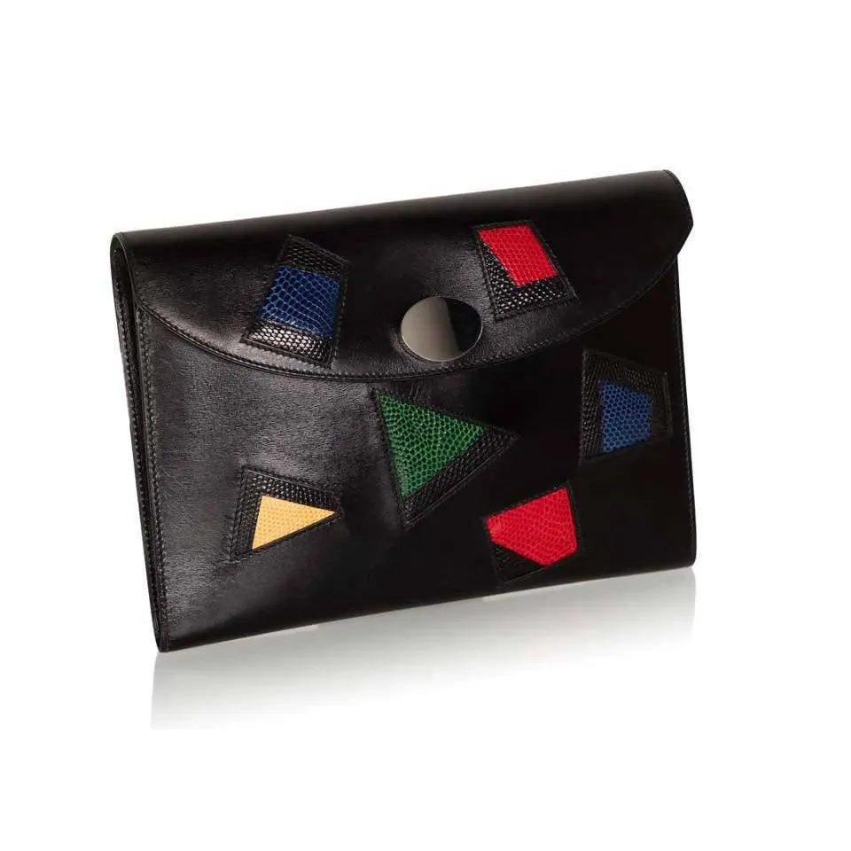 HERMES Leather Black Clutch | OS
