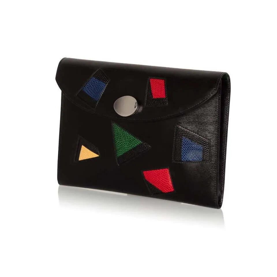 HERMES Leather Black Clutch | OS