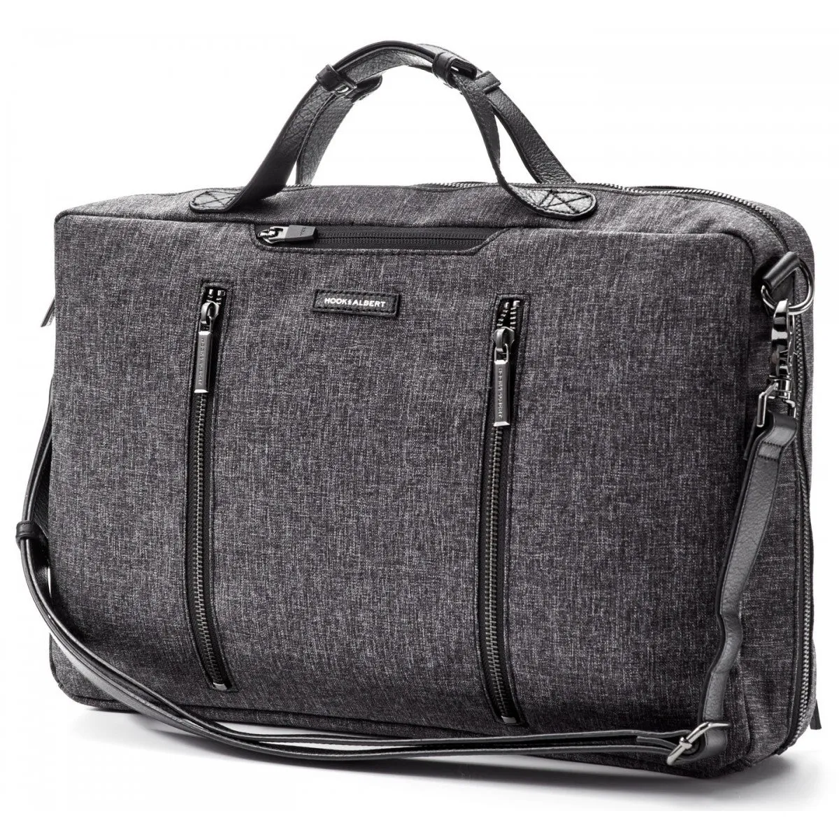 Hook and Albert Grey Fabric 3 Way Carryall Bag, Melange