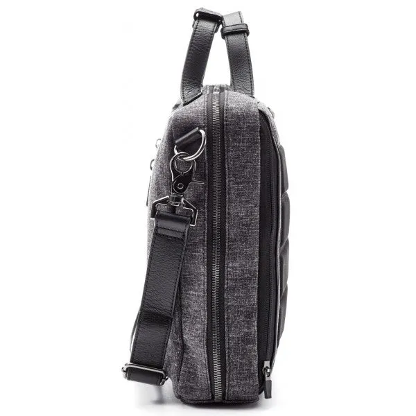 Hook and Albert Grey Fabric 3 Way Carryall Bag, Melange