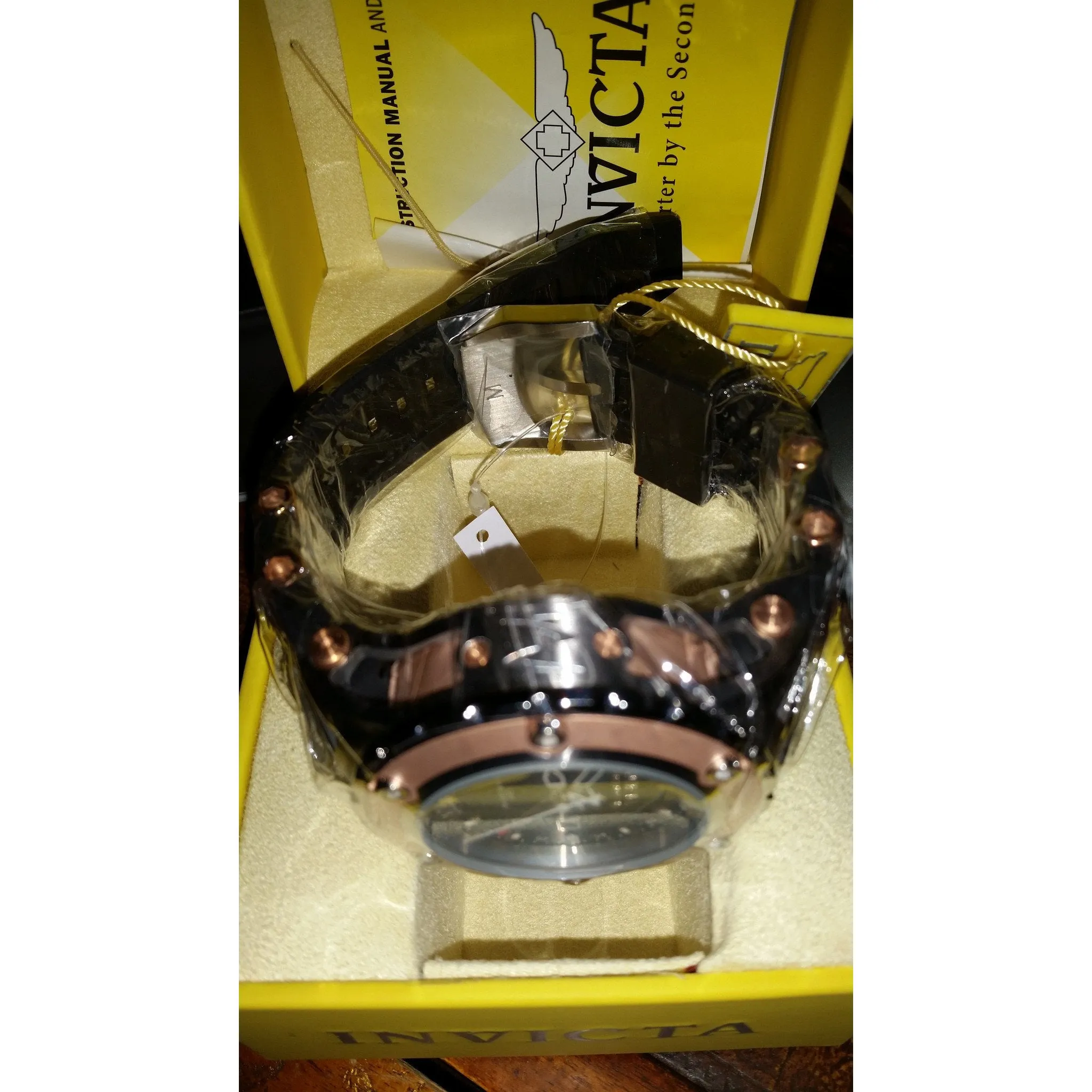 Invicta Model 6180 Reserve Collection GMT 18k Rose Gold-Plated and Stainless Steel-Needs a Battery