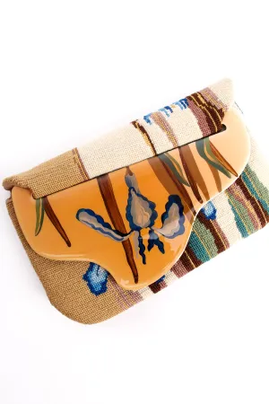 Iris Needlepoint Clutch