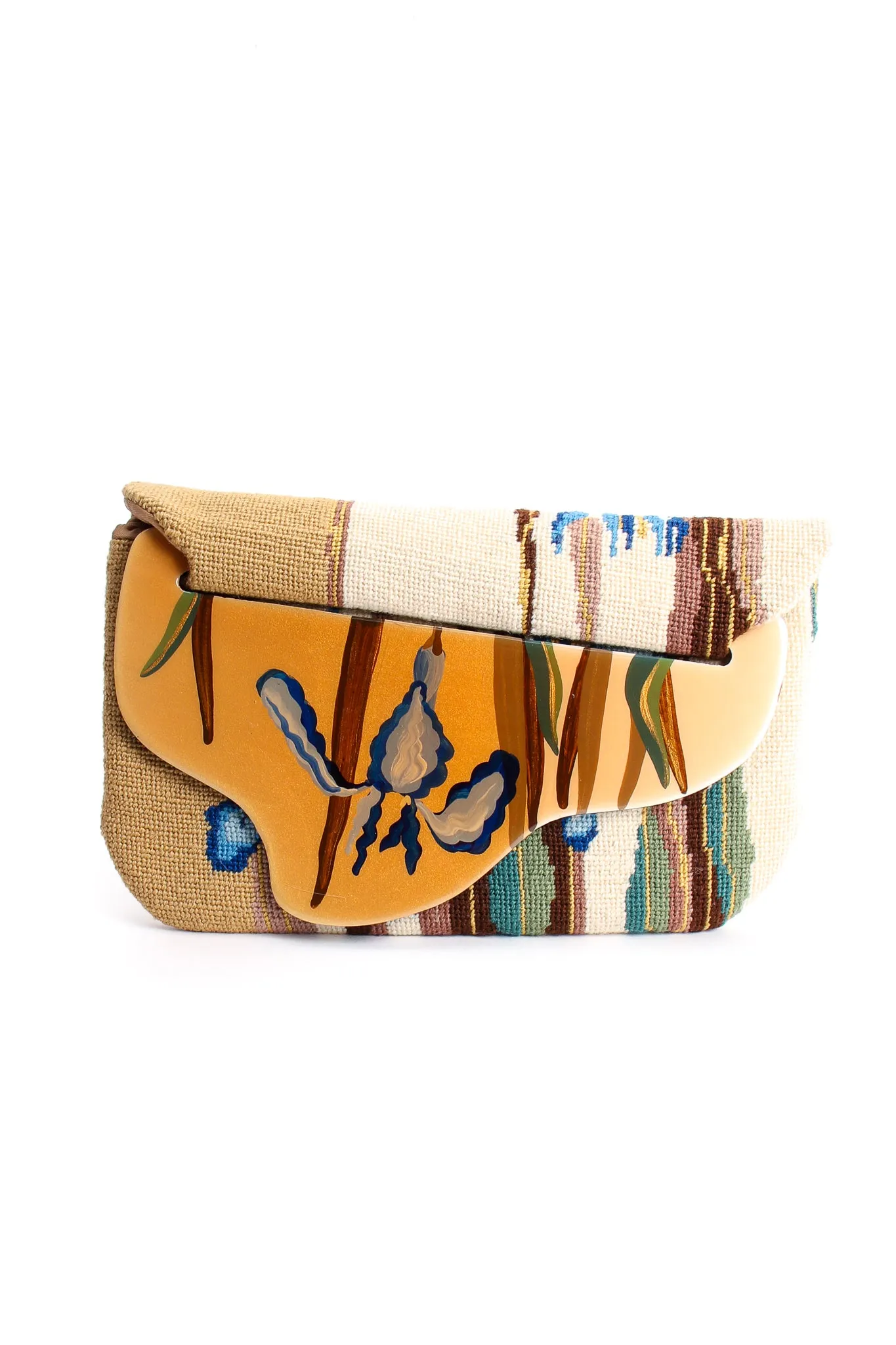 Iris Needlepoint Clutch