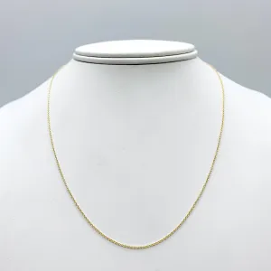 Italian 14 Karat Yellow Gold Fine Cable Chain 16" -also available in 18" and 20”