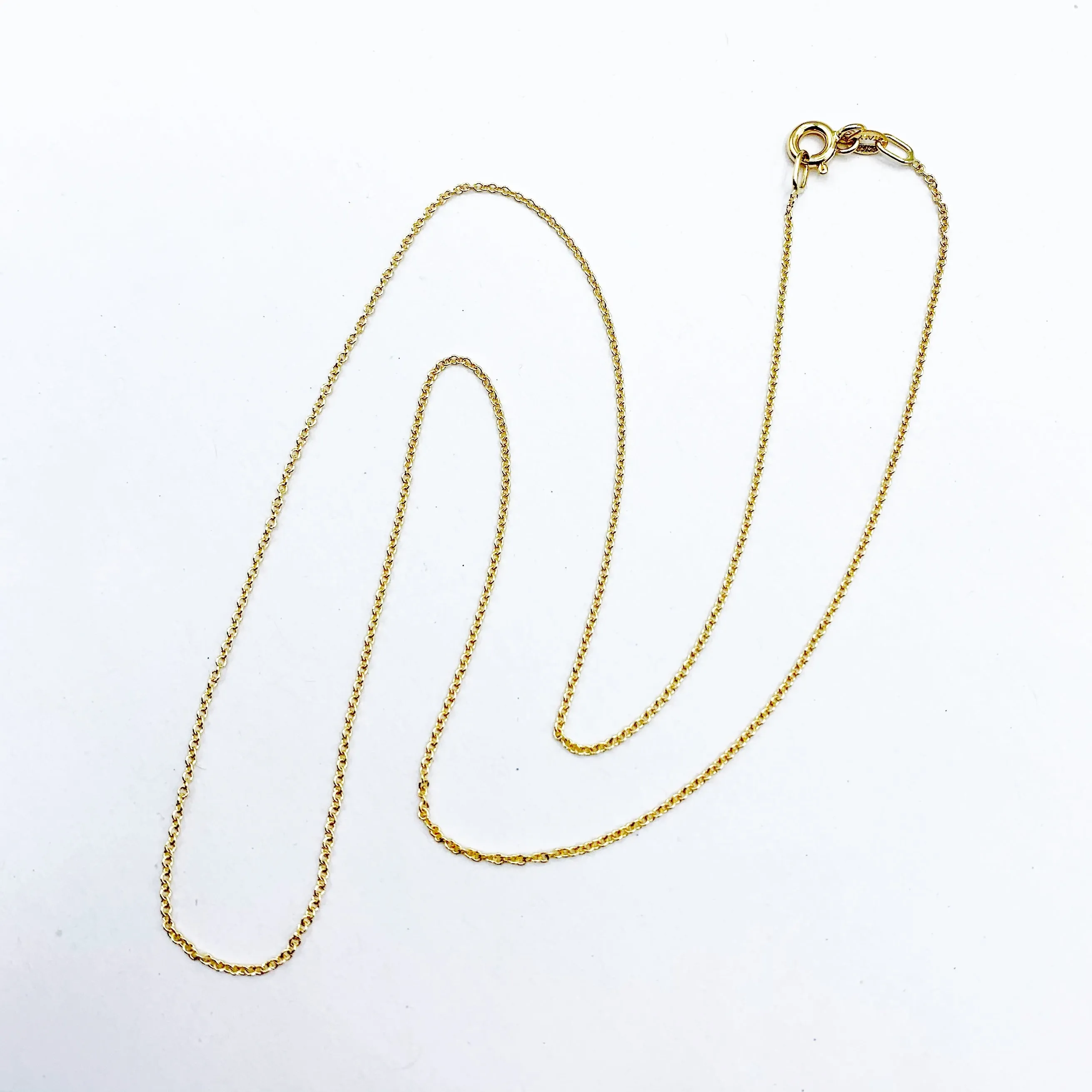 Italian 14 Karat Yellow Gold Fine Cable Chain 16" -also available in 18" and 20”
