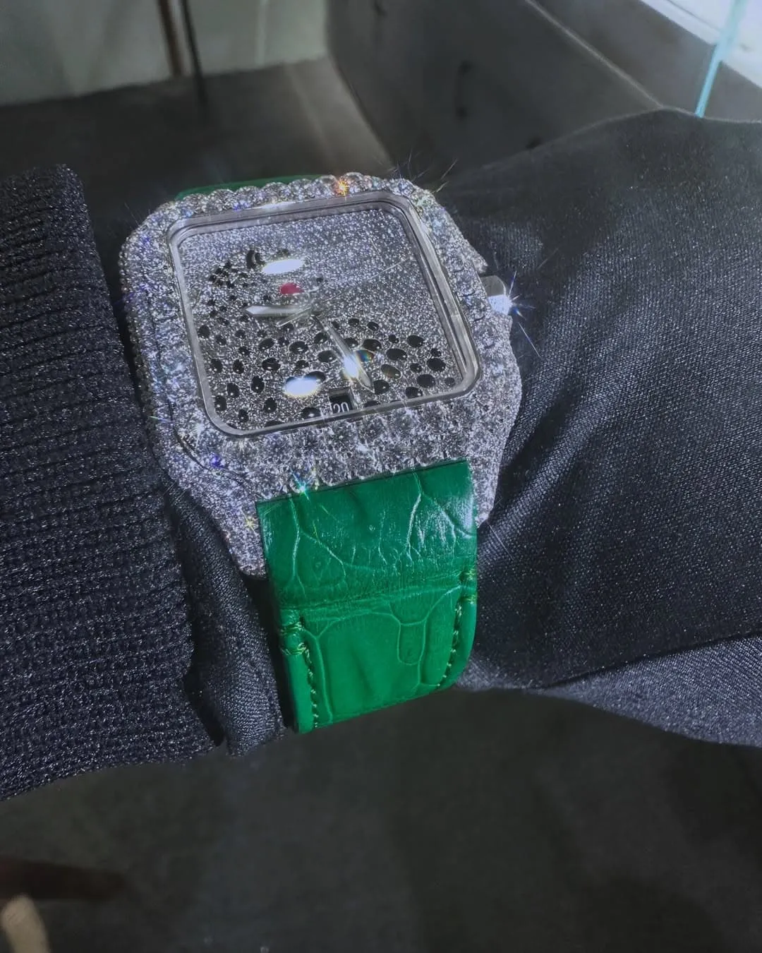 Jaguar Cartier Santos Moissanite Diamond Watch | W 228