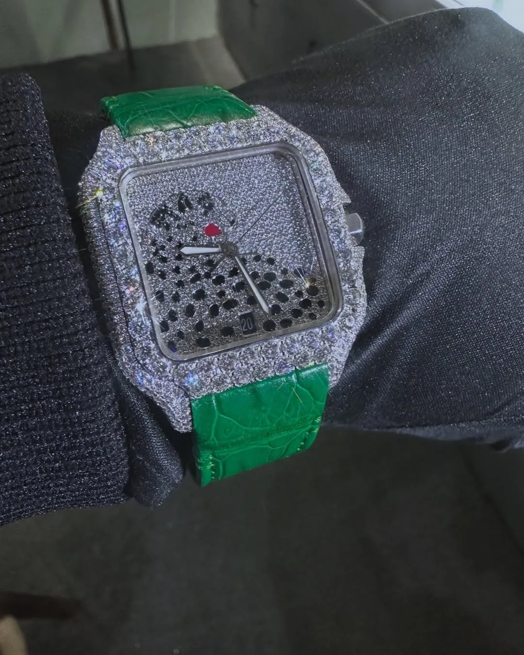 Jaguar Cartier Santos Moissanite Diamond Watch | W 228