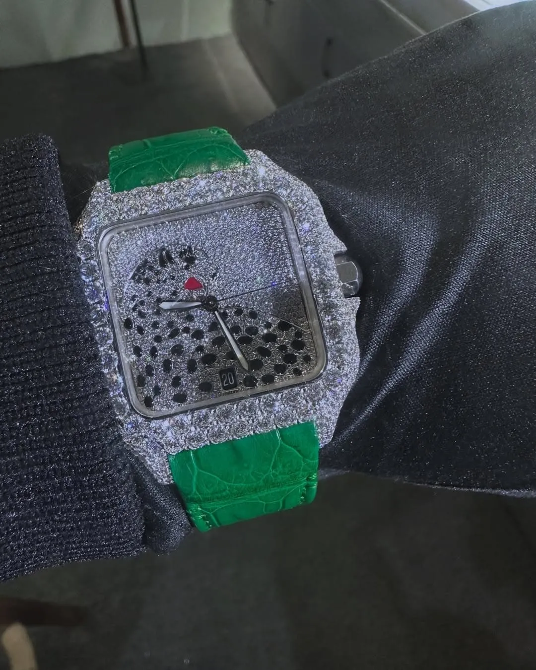 Jaguar Cartier Santos Moissanite Diamond Watch | W 228