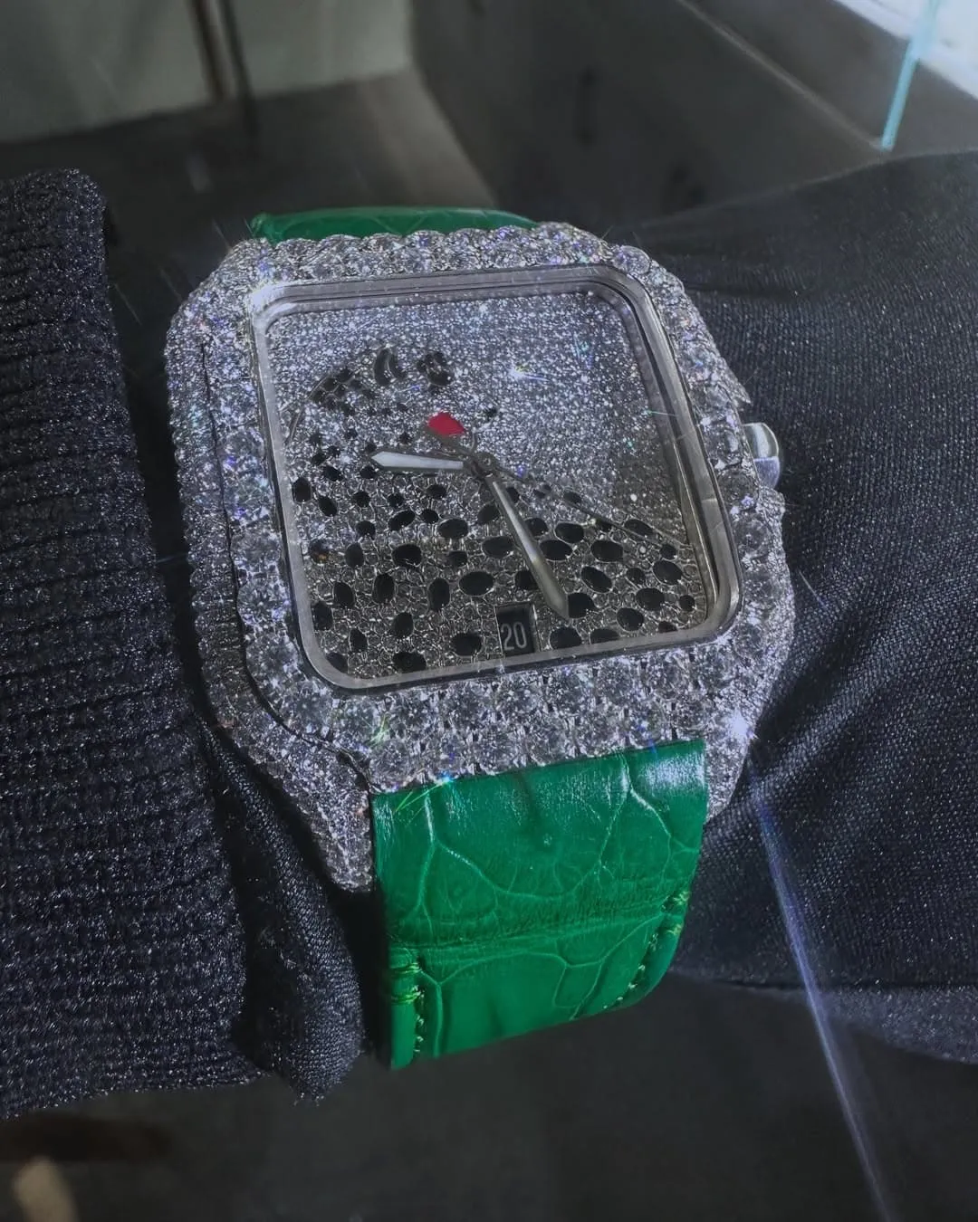 Jaguar Cartier Santos Moissanite Diamond Watch | W 228