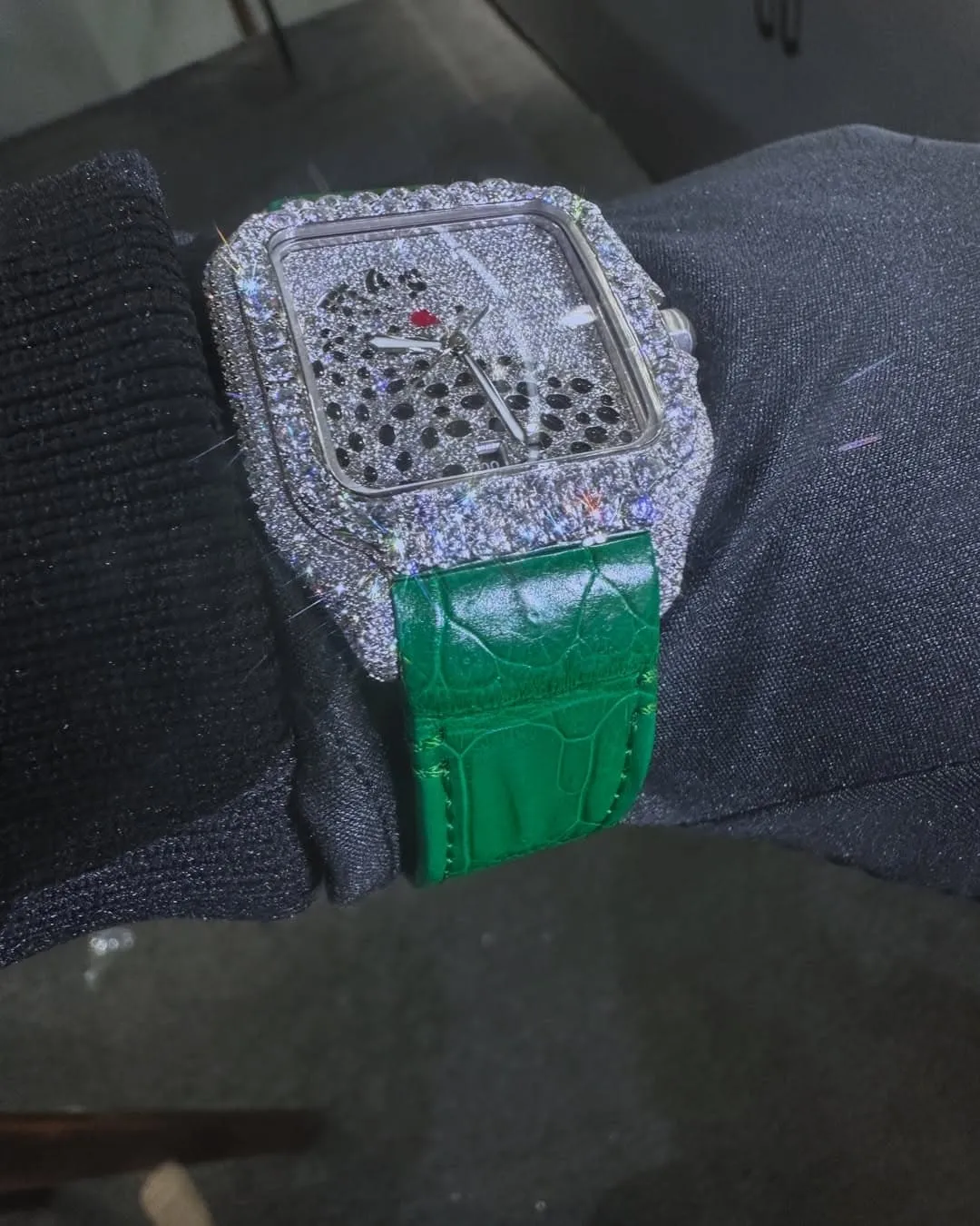 Jaguar Cartier Santos Moissanite Diamond Watch | W 228