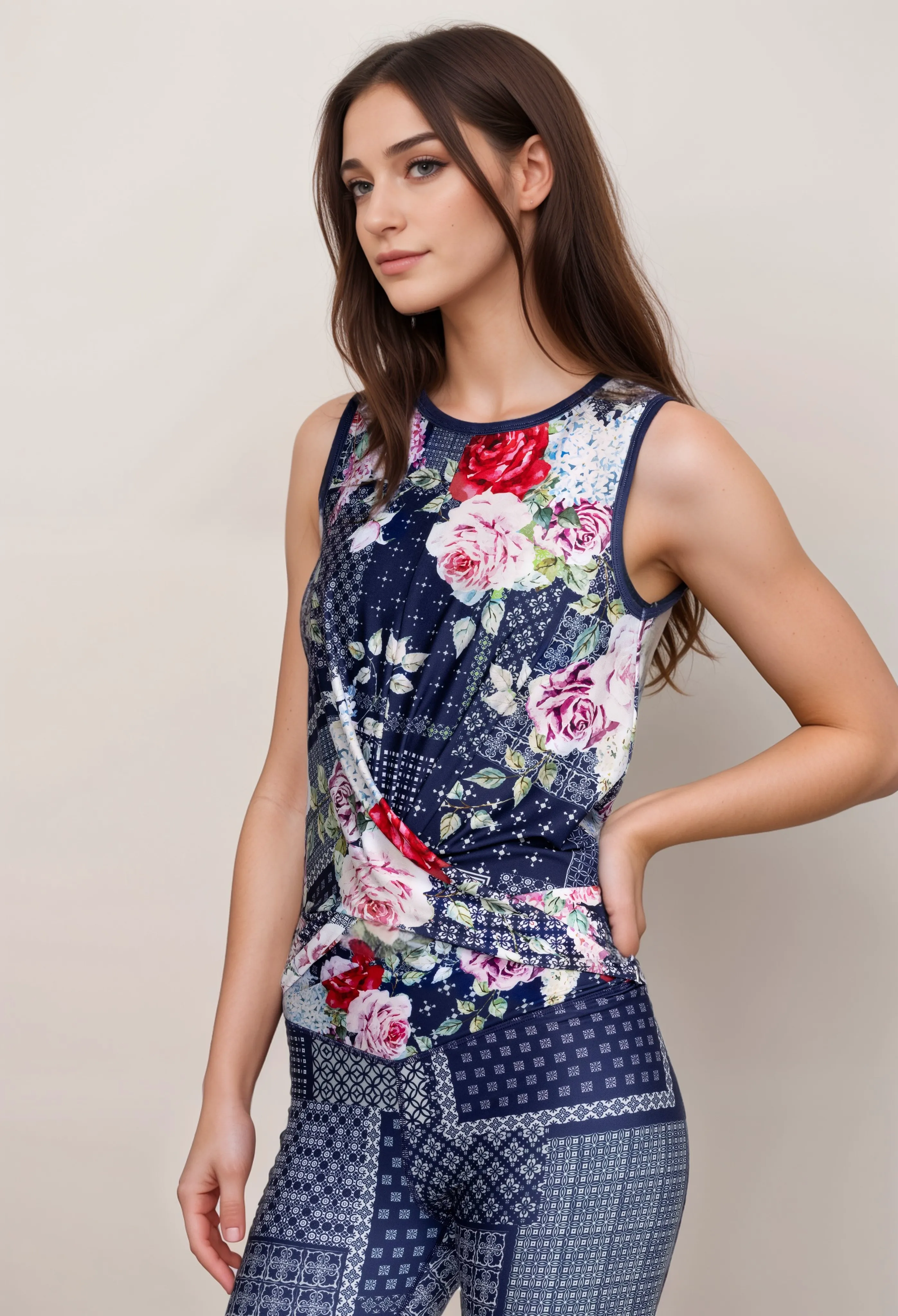Johnny Was Rose Patch Crossover Tank A8023 Boho Chic